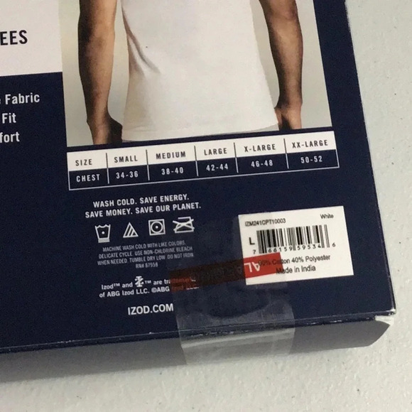 Izod Classic Crew Tees Short Sleeve Men’s Shirts Size Large 42-44 - Picture 5 of 5